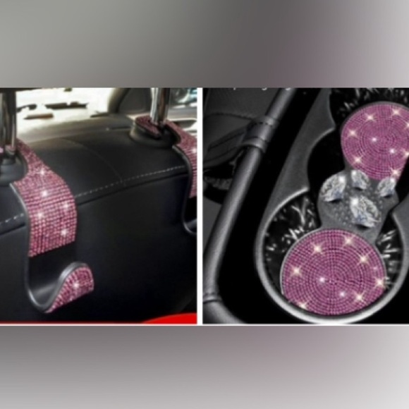 Handbags - 2 Bling Car Bag holders & Coasters Pink